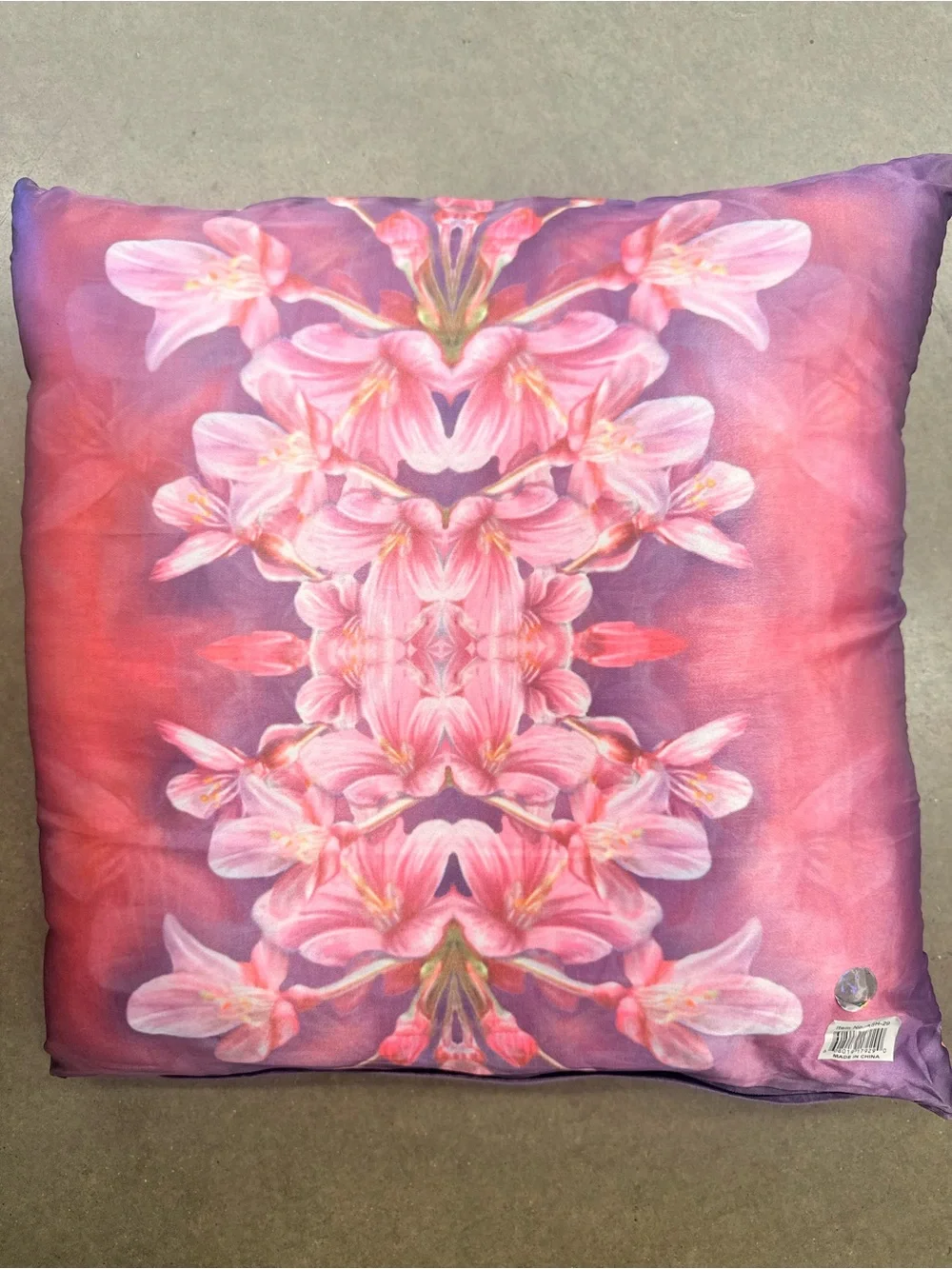 Stunning Pink Floral Fairy Art Pillow